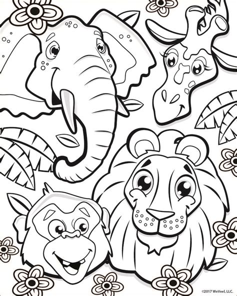 coloring pages of jungle animals|More.